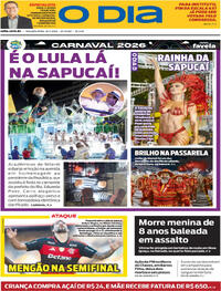 Capa do jornal O Dia 16/02/2026