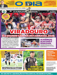 Capa do jornal O Dia 19/02/2026