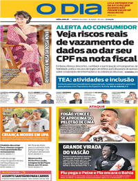 Capa do jornal O Dia 19/04/2026