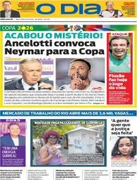 Capa do jornal O Dia 19/05/2026