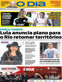 Capa Jornal O Dia