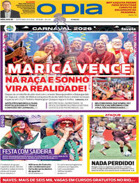 Capa do jornal O Dia 20/02/2026