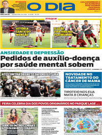 Capa do jornal O Dia 20/04/2026
