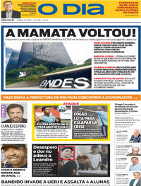 Capa do jornal O Dia 21/03/2026
