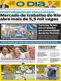 Capa do jornal O Dia 21/04/2026