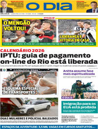 Capa do jornal O Dia 22/01/2026
