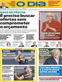 Capa do jornal O Dia 22/03/2026