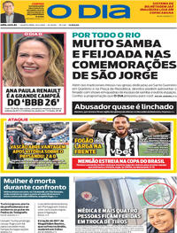 Capa do jornal O Dia 22/04/2026