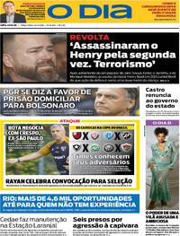 Capa do jornal O Dia 24/03/2026