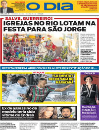Capa do jornal O Dia 24/04/2026