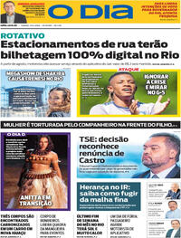 Capa do jornal O Dia 25/04/2026