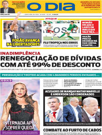 Capa do jornal O Dia 26/02/2026