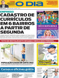 Capa do jornal O Dia 28/02/2026