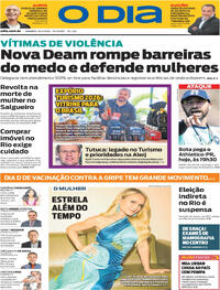 Capa do jornal O Dia 29/03/2026