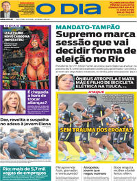 Capa do jornal O Dia 31/03/2026