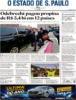 Capa do jornal Estadão 22/12/2016