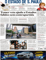 Capa do jornal Estadão 29/12/2016