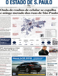 Capa do jornal Estadão 01/10/2017