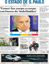 Capa do jornal Estadão 02/08/2017