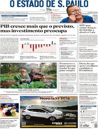 Capa do jornal Estadão 02/09/2017