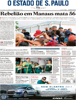 Capa do jornal Estadão 03/01/2017