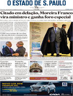 Capa do jornal Estadão 03/02/2017