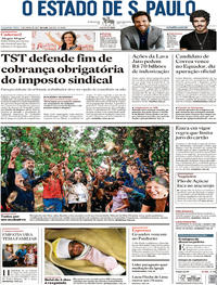 Capa do jornal Estadão 03/04/2017