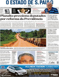 Capa do jornal Estadão 04/03/2017
