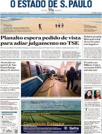 Capa do jornal Estadão 04/04/2017