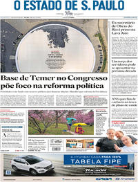 Capa do jornal Estadão 04/08/2017