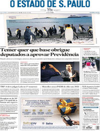 Capa do jornal Estadão 05/12/2017