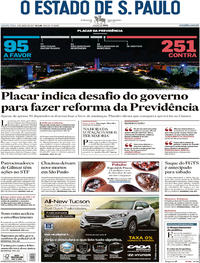Capa do jornal Estadão 06/04/2017