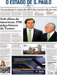 Capa do jornal Estadão 06/06/2017
