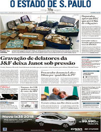 Capa do jornal Estadão 06/09/2017