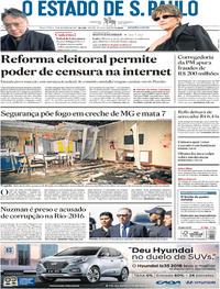 Capa do jornal Estadão 06/10/2017