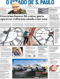 Capa do jornal Estadão 06/12/2017
