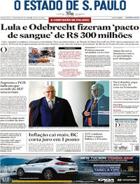 Capa do jornal Estadão 07/09/2017