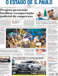 Capa do jornal Estadão 07/10/2017