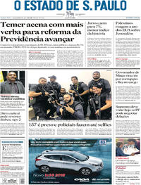 Capa do jornal Estadão 07/12/2017