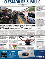 Capa do jornal Estadão 08/02/2017