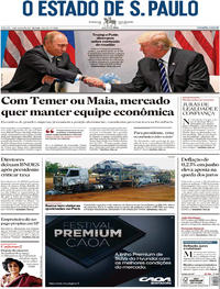 Capa do jornal Estadão 08/07/2017