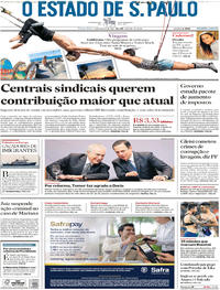 Capa do jornal Estadão 08/08/2017