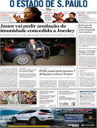 Capa do jornal Estadão 08/09/2017