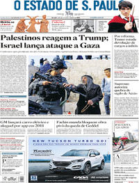 Capa do jornal Estadão 08/12/2017