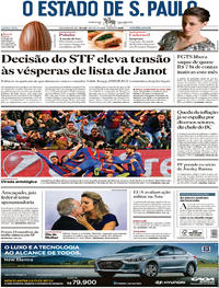 Capa do jornal Estadão 09/03/2017