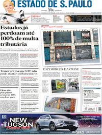Capa do jornal Estadão 09/10/2017