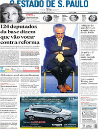 Capa do jornal Estadão 09/12/2017