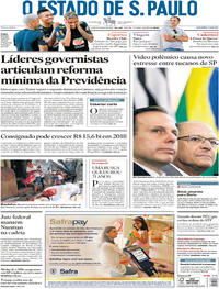 Capa do jornal Estadão 10/10/2017