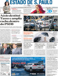 Capa do jornal Estadão 10/11/2017
