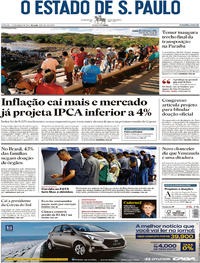 Capa do jornal Estadão 11/03/2017